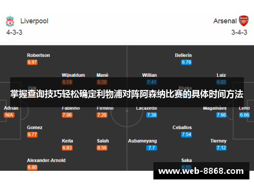 掌握查询技巧轻松确定利物浦对阵阿森纳比赛的具体时间方法 掌握查询技巧轻松确定利物浦对阵阿森纳比赛的具体时间方法